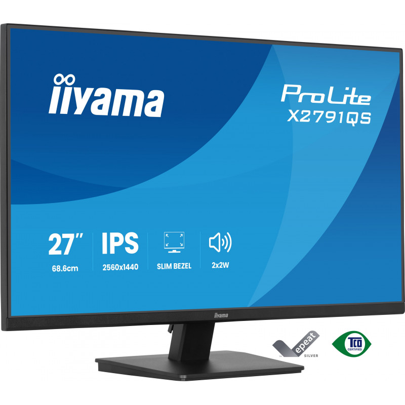 iiyama ProLite X2791QS-B1 tietokoneen litteä näyttö 68,6 cm (27") 2560 x 1440 pikseliä Quad HD LED musta
