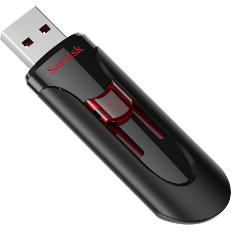SanDisk UFM 64GB USB CRUZER GLIDE 3.0 USB-muisti USB A-tyyppi 3.2 Gen 1 (3.1 Gen 1) musta, Punainen