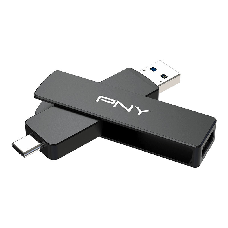 PNY DUO LINK V3 USB-muisti 2 TB USB Type-A   USB Type-C 3.2 Gen 2 (3.1 Gen 2) musta