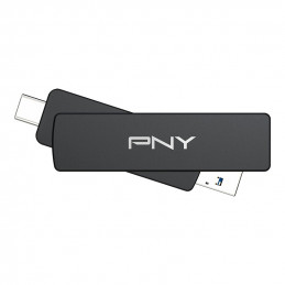 PNY DUO LINK V3 USB-muisti 2 TB USB Type-A   USB Type-C 3.2 Gen 2 (3.1 Gen 2) musta