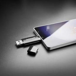 Intenso 3544490 USB-muisti 64 GB USB Type-A   USB Type-C 3.2 Gen 1 (3.1 Gen 1) musta