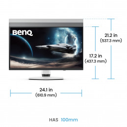 BenQ EX271UZ tietokoneen litteä näyttö 67,3 cm (26.5") 3840 x 2160 pikseliä 4K Ultra HD OLED musta, Valkoinen