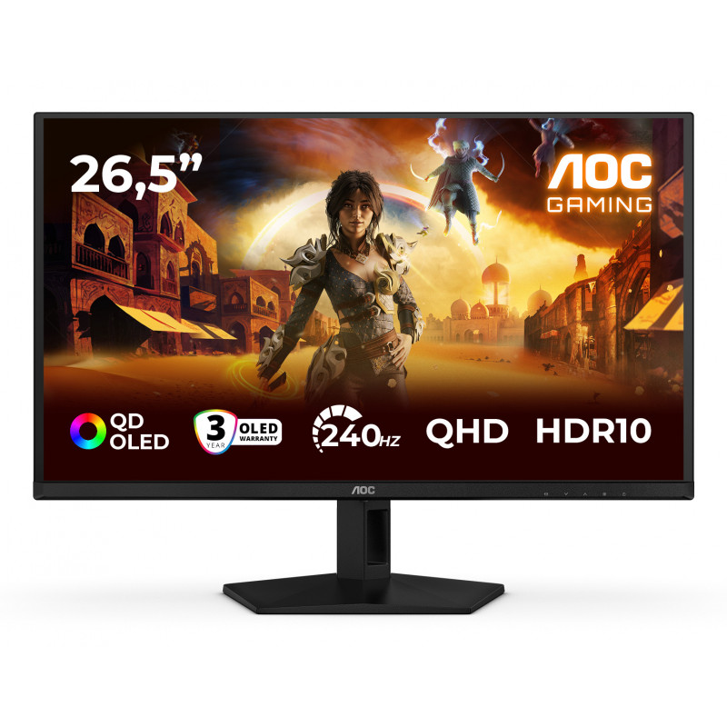 AOC G4 Q27G41ZDF tietokoneen litteä näyttö 67,3 cm (26.5") 2560 x 1440 pikseliä Quad HD QD-OLED musta, Punainen