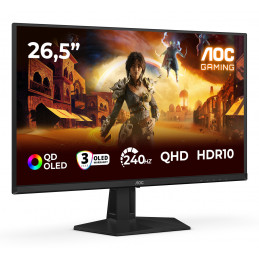 AOC G4 Q27G41ZDF tietokoneen litteä näyttö 67,3 cm (26.5") 2560 x 1440 pikseliä Quad HD QD-OLED musta, Punainen