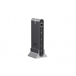 Acer HP.DSCAB.022 kannettavien tietokoneiden telakka ja porttitoistin Langallinen USB 3.2 Gen 1 (3.1 Gen 1) Type-C Hopea