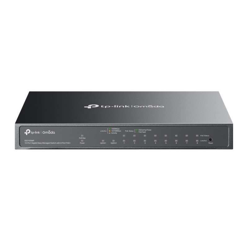 TP-Link Omada ES210GMP verkkokytkin Hallittu Gigabit Ethernet (10 100 1000) Power over Ethernet -tuki musta