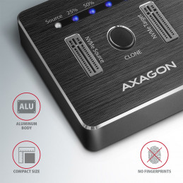 Axagon ADSA-M2C tallennusaseman telakointiasema USB 3.2 Gen 2 (3.1 Gen 2) Type-C musta