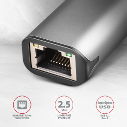 Axagon ADE-25RC verkkokortti Ethernet 2500 Mbit s