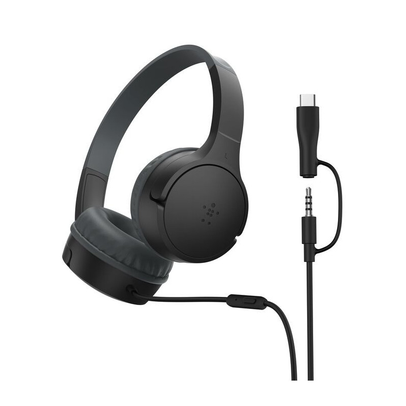 Belkin SoundForm Mini Kuulokkeet Langallinen Pääpanta Puhelut Musiikki USB Type-C musta