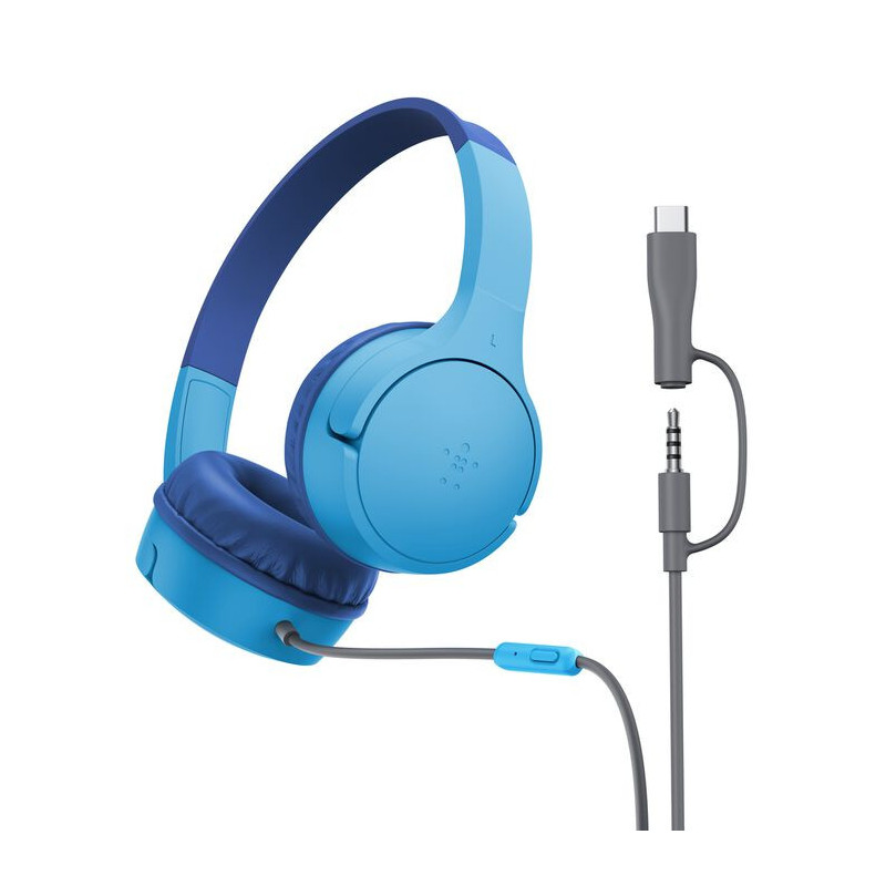 Belkin SoundForm Mini Kuulokkeet Langallinen Pääpanta Puhelut Musiikki USB Type-C Sininen