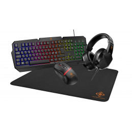 Deltaco Gaming 4-in-1 Gaming kit, Headset, Keyboard, Mice, Mousepad