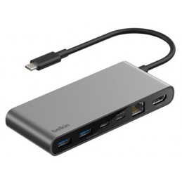 Belkin INC024HQSGY keskitin USB Type-C 10000 Mbit s Harmaa