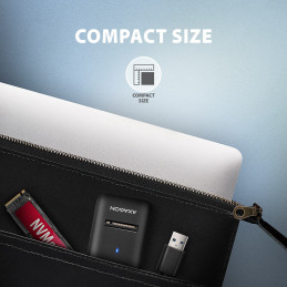 Axagon ADM2-AM USB-A 10Gbps - M.2 NVMe & SATA SSD adaptér, kabelis USB-A 10cm SSD-kotelo musta