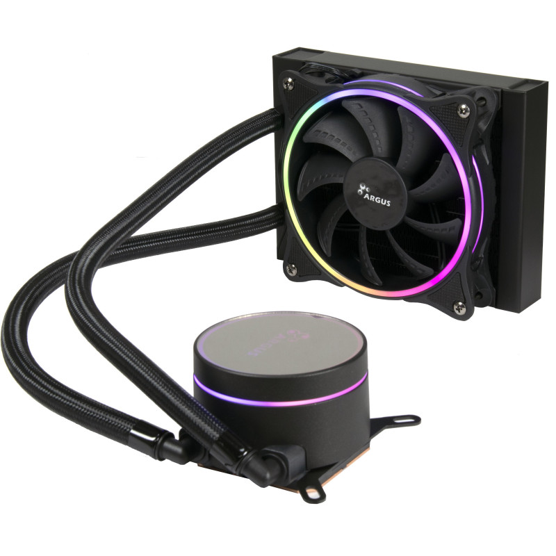 Inter-Tech LC-120 RGB Suoritin All-in-one-nesteenjäähdytin 12 cm musta 1 kpl
