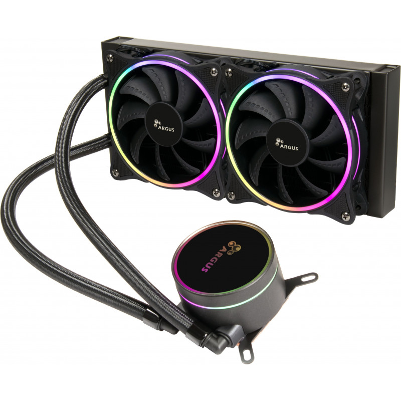 Inter-Tech LC-240 RGB Suoritin All-in-one-nesteenjäähdytin 12 cm musta 1 kpl