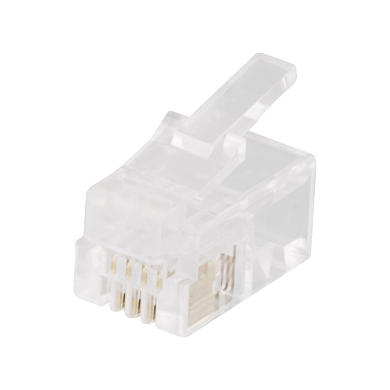 Deltaco MD-1A liitinjohto RJ9 RJ10 RJ22 Läpinäkyvä