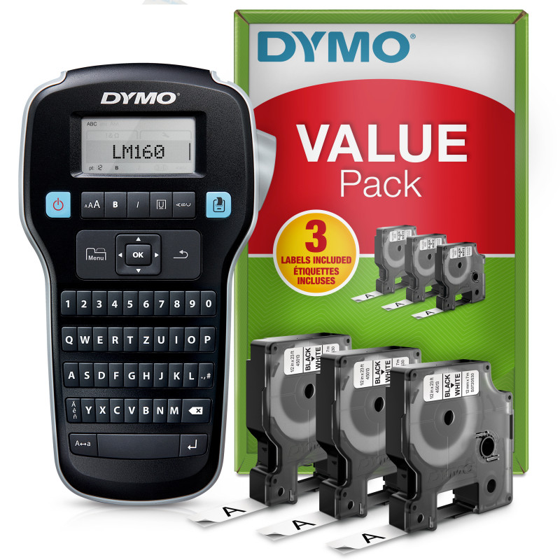 DYMO Labelmanager 160 Value Pack Beschriftungsgerät Geeignet für Schriftband D1 12 mm 9