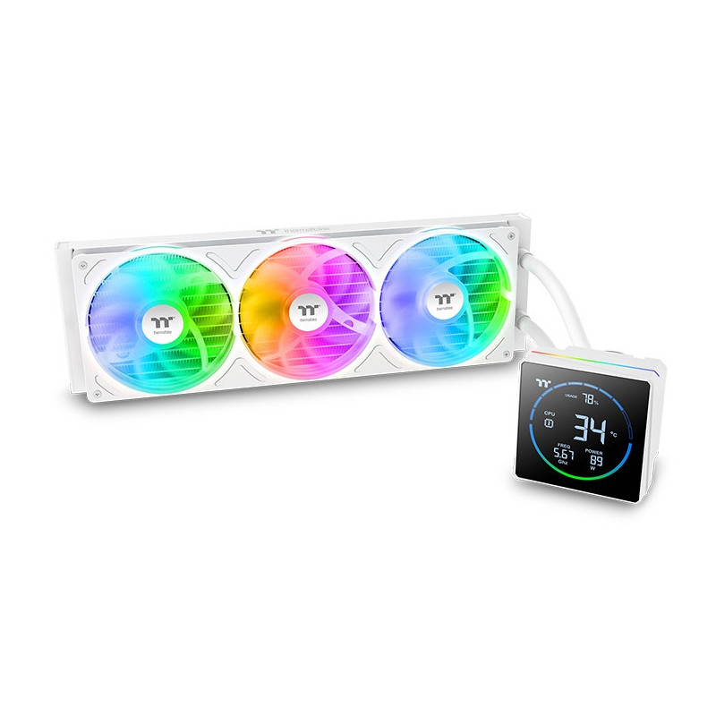 Thermaltake TH360-S V3 ARGB Suoritin All-in-one-nesteenjäähdytin 12 cm Musta, Valkoinen 1 kpl