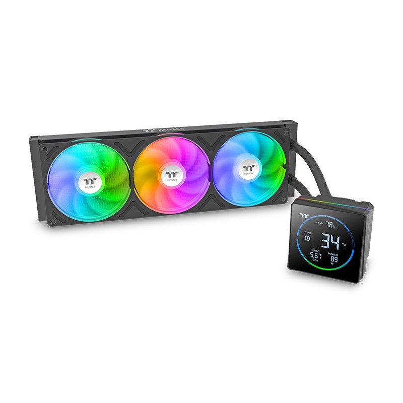 Thermaltake TH360-S V3 ARGB Suoritin All-in-one-nesteenjäähdytin 12 cm Musta 1 kpl