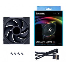 Lian Li Uni Fan TL LCD Tietokonekotelo, Suoritin Tuuletin 14 cm Musta 1 kpl