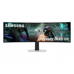 Samsung G91SD tietokoneen litteä näyttö 124,5 cm (49") 5120 x 1440 pikseliä Dual QHD OLED Hopea