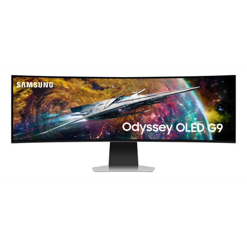 Samsung G95SC tietokoneen litteä näyttö 124,5 cm (49") 5120 x 1440 pikseliä Dual QHD OLED Hopea