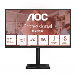 AOC E4 Q27E4U tietokoneen litteä näyttö 68,6 cm (27") 2560 x 1440 pikseliä Quad HD LED Musta