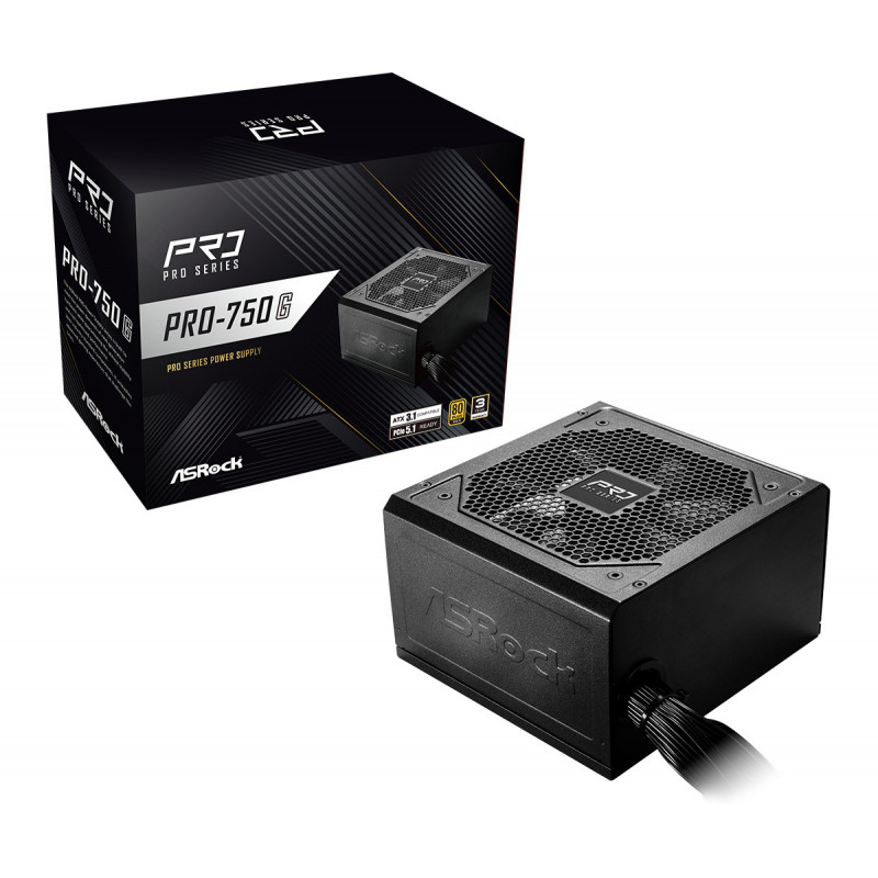 Asrock PRO-750G virtalähdeyksikkö 750 W 24-pin ATX ATX Musta