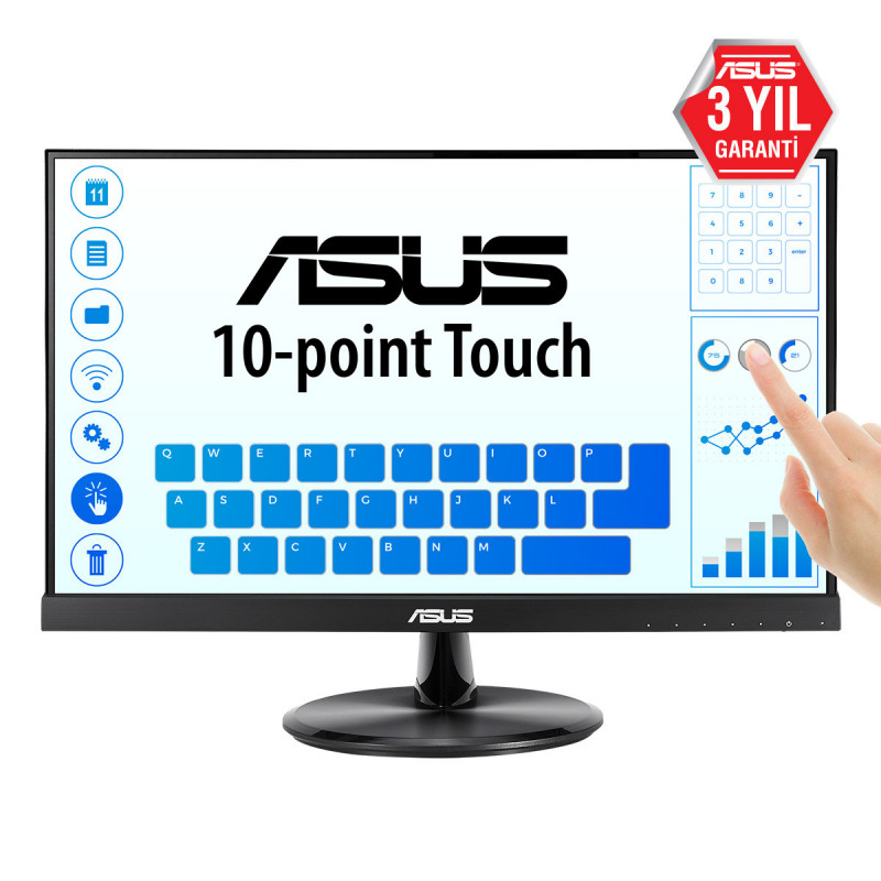 ASUS VT229H tietokoneen litteä näyttö 54,6 cm (21.5") 1920 x 1080 pikseliä Full HD LED Kosketusnäyttö Musta