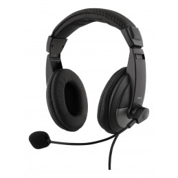 Deltaco HL-50C Headset, 40mm element, USB-C, volume control black