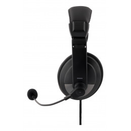 Deltaco HL-50C Headset, 40mm element, USB-C, volume control black