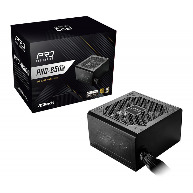 Asrock PRO-850G virtalähdeyksikkö 850 W 24-pin ATX ATX Musta