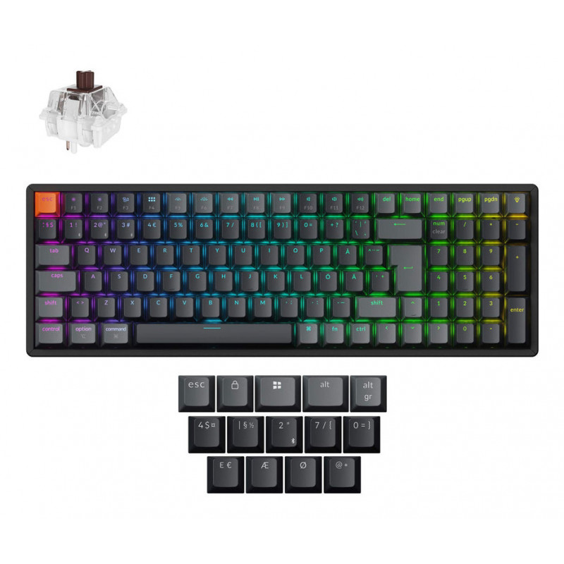 Keychron K4 QMK näppäimistö Universaali USB + RF Wireless + Bluetooth Pohjoismainen Musta