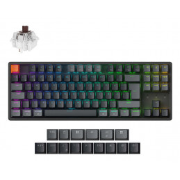 Keychron K8 QMK näppäimistö Universaali USB + RF Wireless + Bluetooth Pohjoismainen Musta