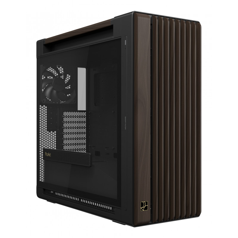 ASUS ProArt PA602 Wood Edition Modern Black - Tempered Glass Panel Midi Tower Musta, Puu