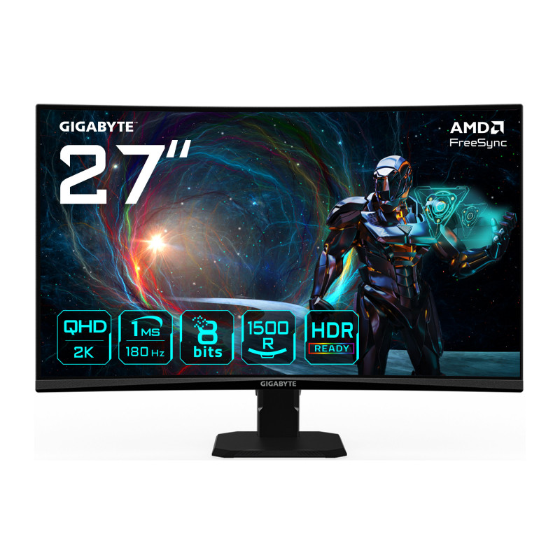 GIGABYTE GS27QCA tietokoneen litteä näyttö 68,6 cm (27") 2560 x 1440 pikseliä Quad HD LED Musta
