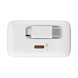 Cellularline Retractable Power 65W Kuulokkeet, Universaali Valkoinen AC Pikalataus Sisätila