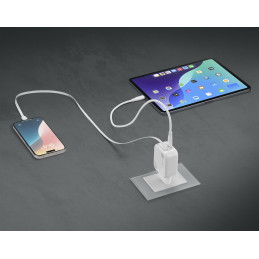 Cellularline Retractable Power 30W Kuulokkeet, Universaali Valkoinen AC Pikalataus Sisätila