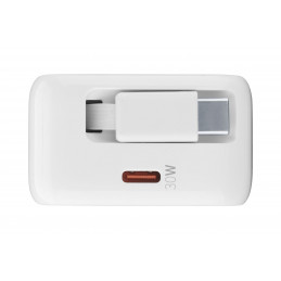 Cellularline Retractable Power 30W Kuulokkeet, Universaali Valkoinen AC Pikalataus Sisätila