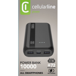 Cellularline 8018080481956 Litiumioni (Li-Ion) 10000 mAh Musta