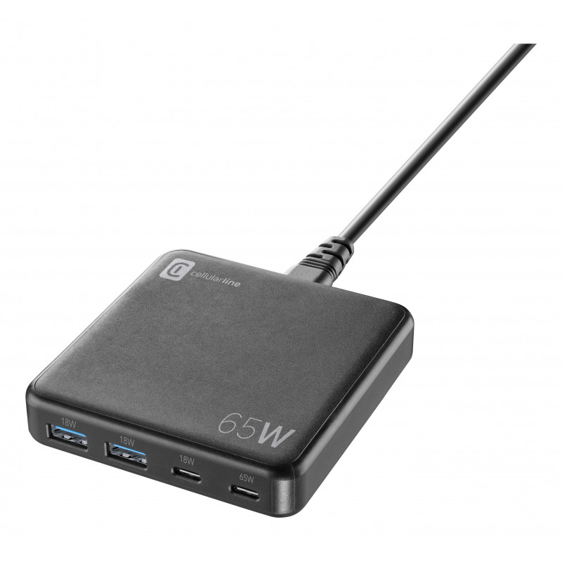 Cellularline 8018080456817 Kannettava tietokone, Universaali Musta AC Pikalataus Sisätila