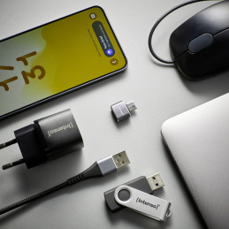 Intenso 7600113 kaapelin sukupuolenvaihtaja USB-A USB-C Antrasiitti