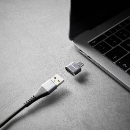 Intenso 7600113 kaapelin sukupuolenvaihtaja USB-A USB-C Antrasiitti