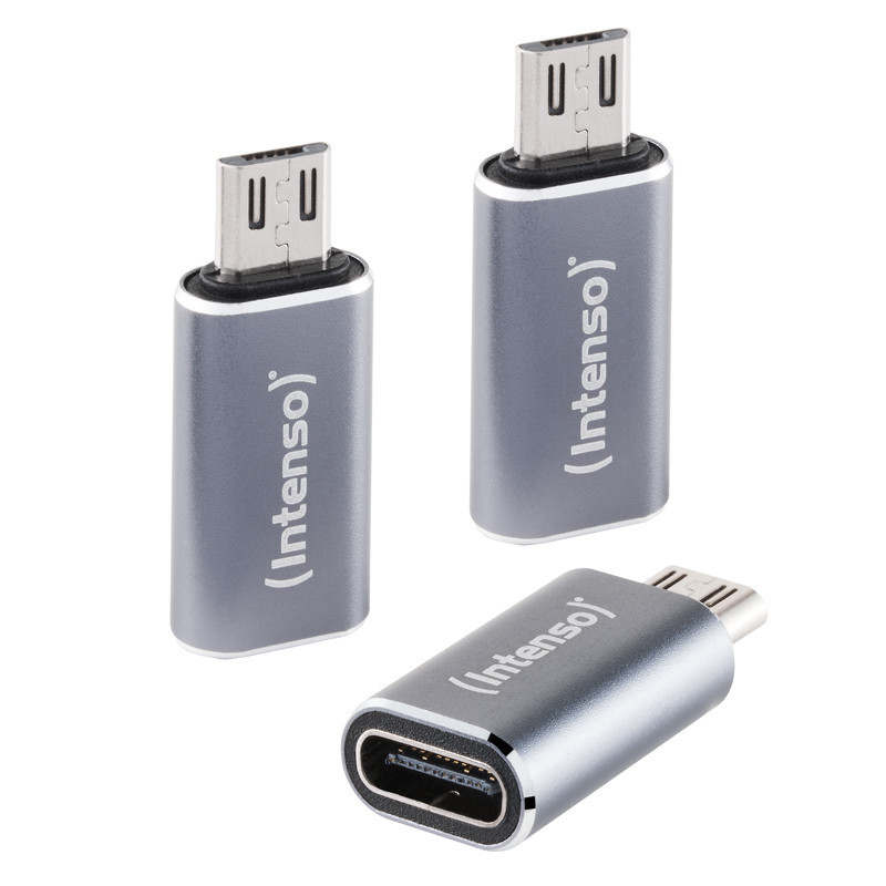 Intenso 7600213 kaapelin sukupuolenvaihtaja USB-C microUSB Antrasiitti