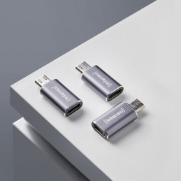 Intenso 7600213 kaapelin sukupuolenvaihtaja USB-C microUSB Antrasiitti