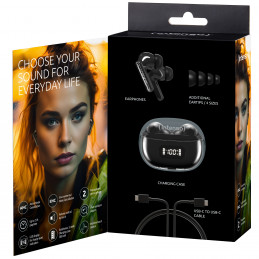 Intenso Buds Earphone Plus T310AE Black Kuulokkeet True Wireless Stereo (TWS) In-ear Puhelut Musiikki Urheilu Päivittäinen USB