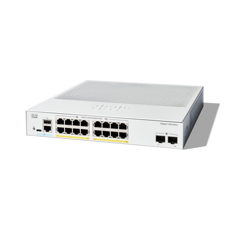 Cisco C1300-16FP-2G verkkokytkin Hallittu L2 L3 Gigabit Ethernet (10 100 1000) Valkoinen
