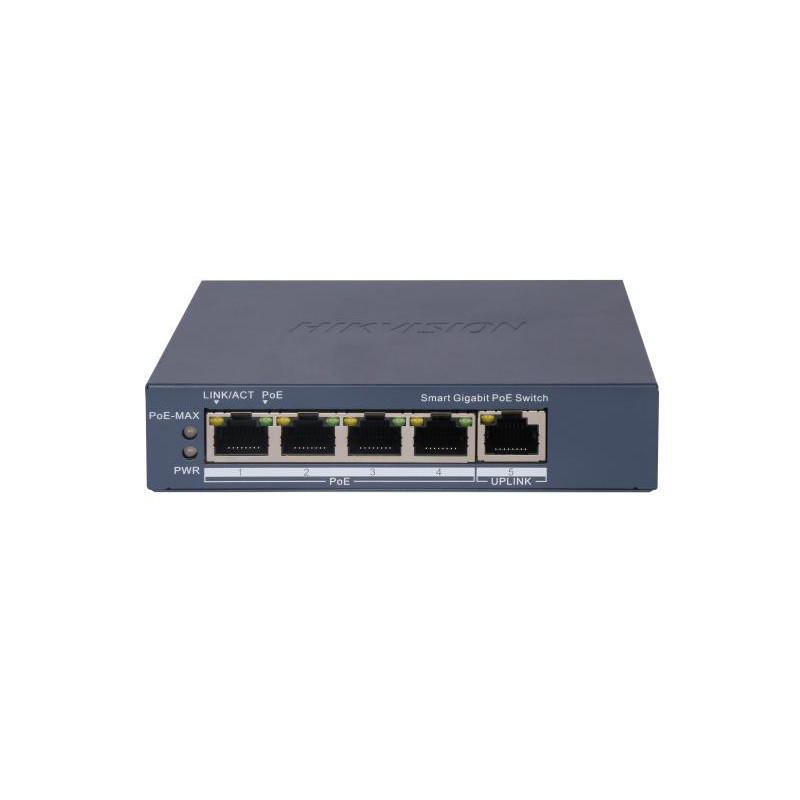 Hikvision DS-3E1505P-EI verkkokytkin Hallittu Gigabit Ethernet (10 100 1000) Power over Ethernet -tuki Harmaa