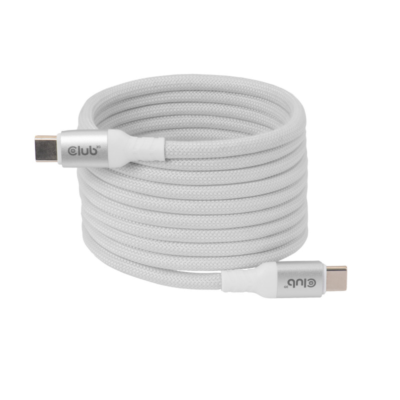 CLUB3D CLUB 3D USB-C Magnetic-Coil Cable White USB-kaapeli 2 m USB C Valkoinen