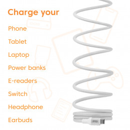 CLUB3D CLUB 3D USB-C Magnetic-Coil Cable White USB-kaapeli 2 m USB C Valkoinen